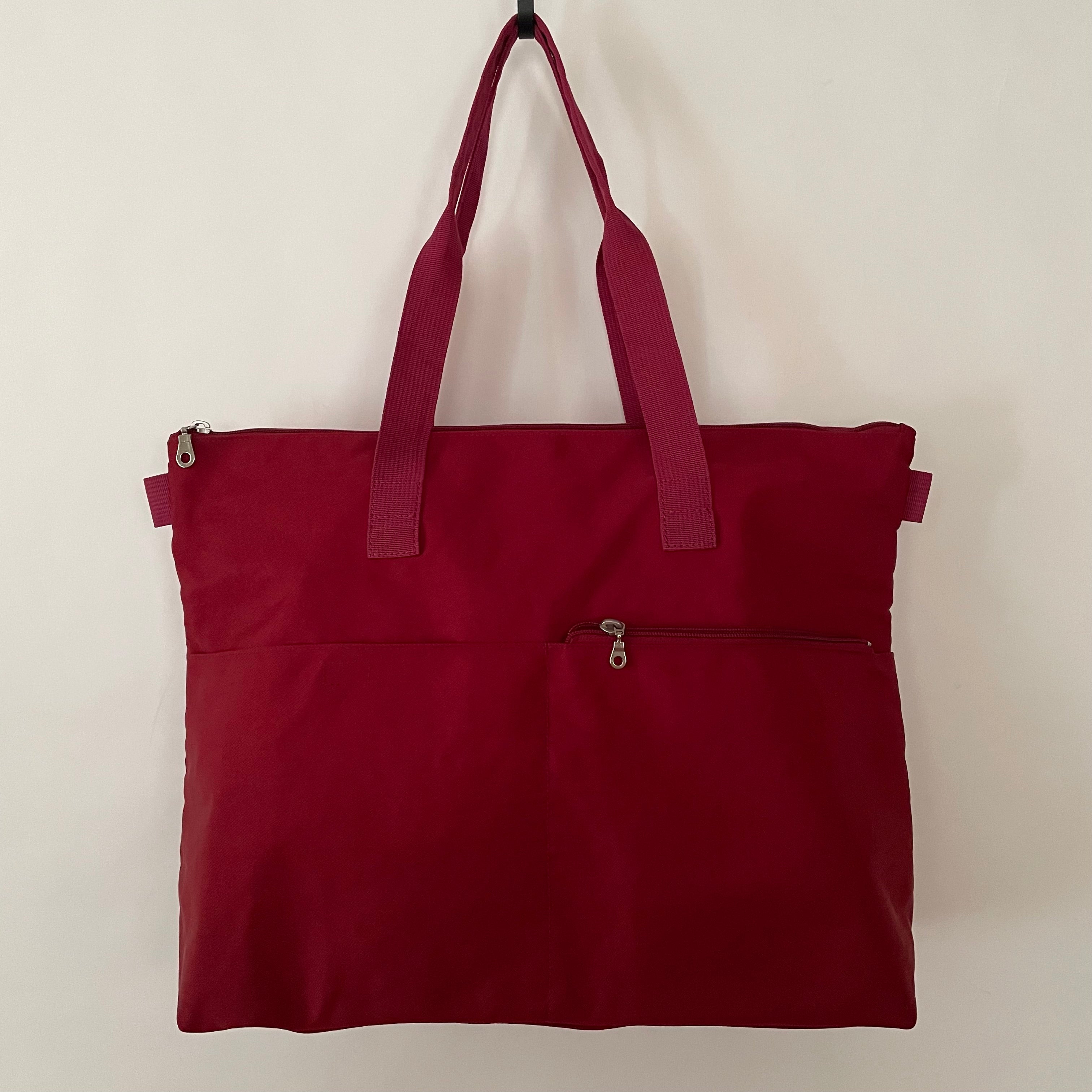 TANIA - Nylon Tote Bag | Dark Red