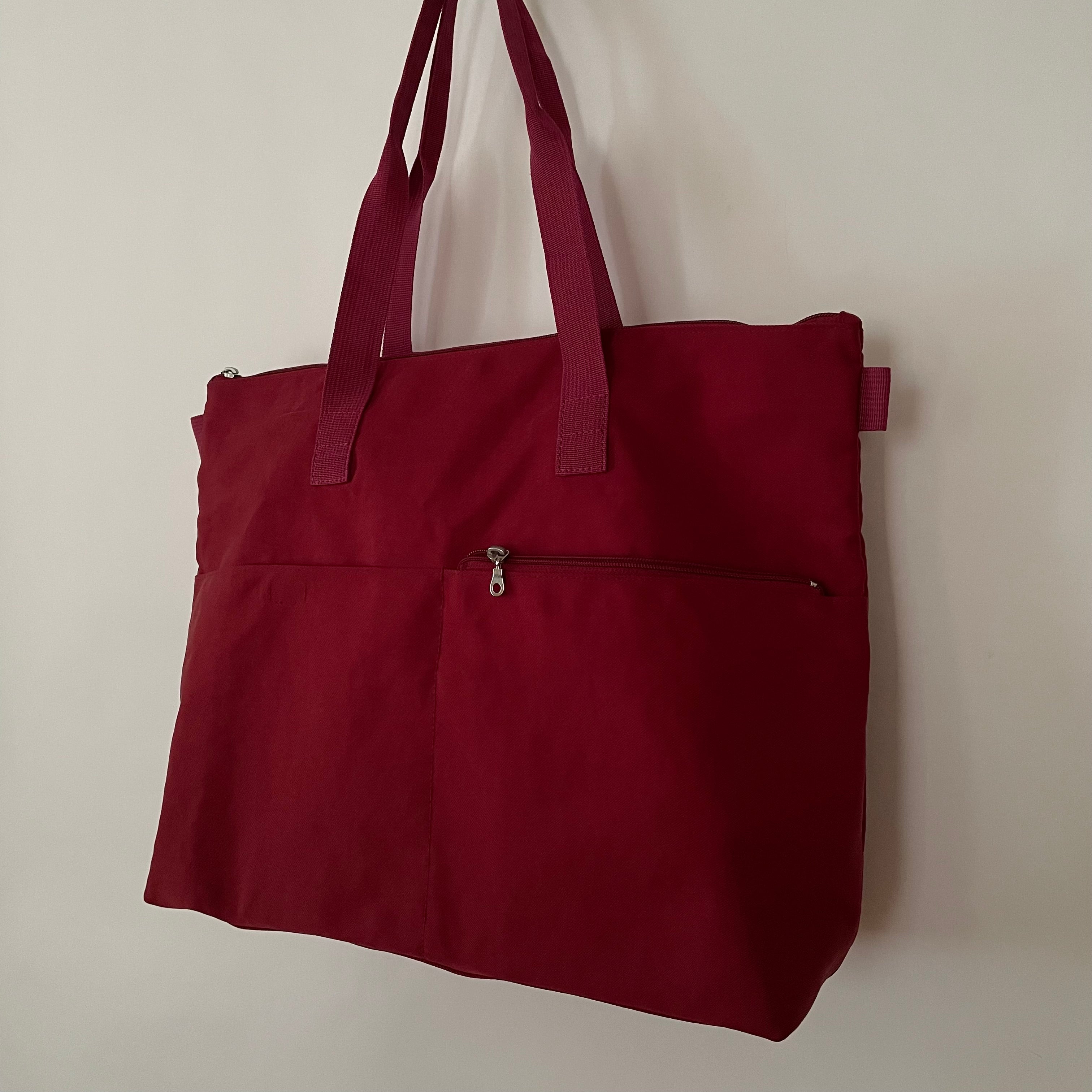 TANIA - Nylon Tote Bag | Dark Red