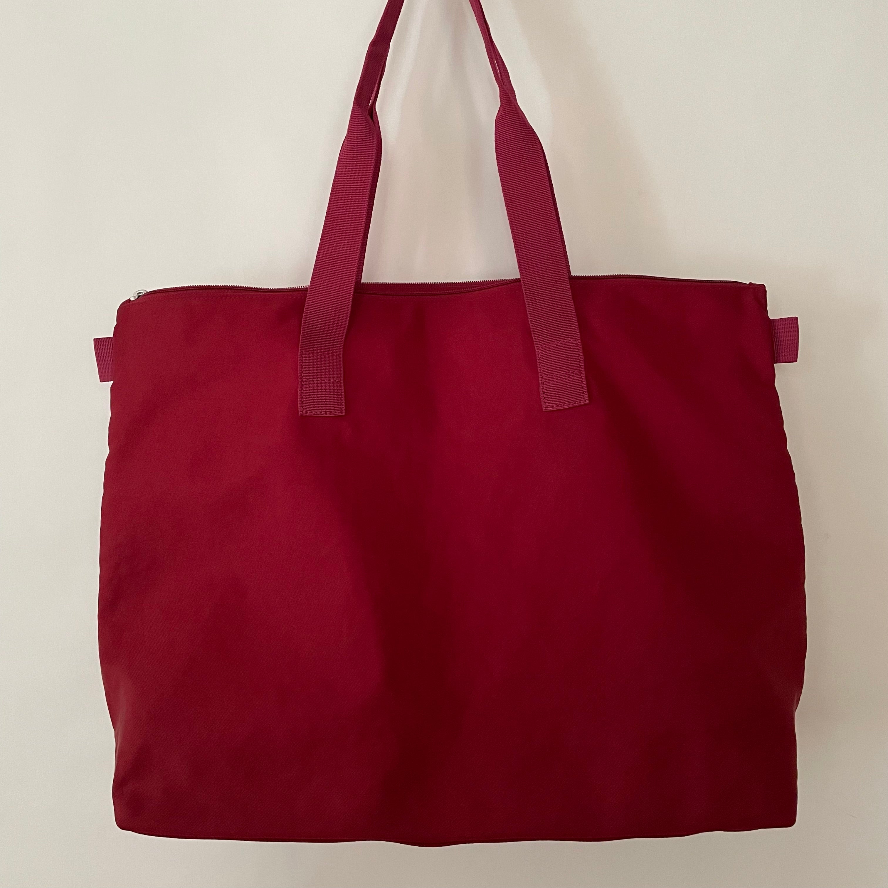TANIA - Nylon Tote Bag | Dark Red