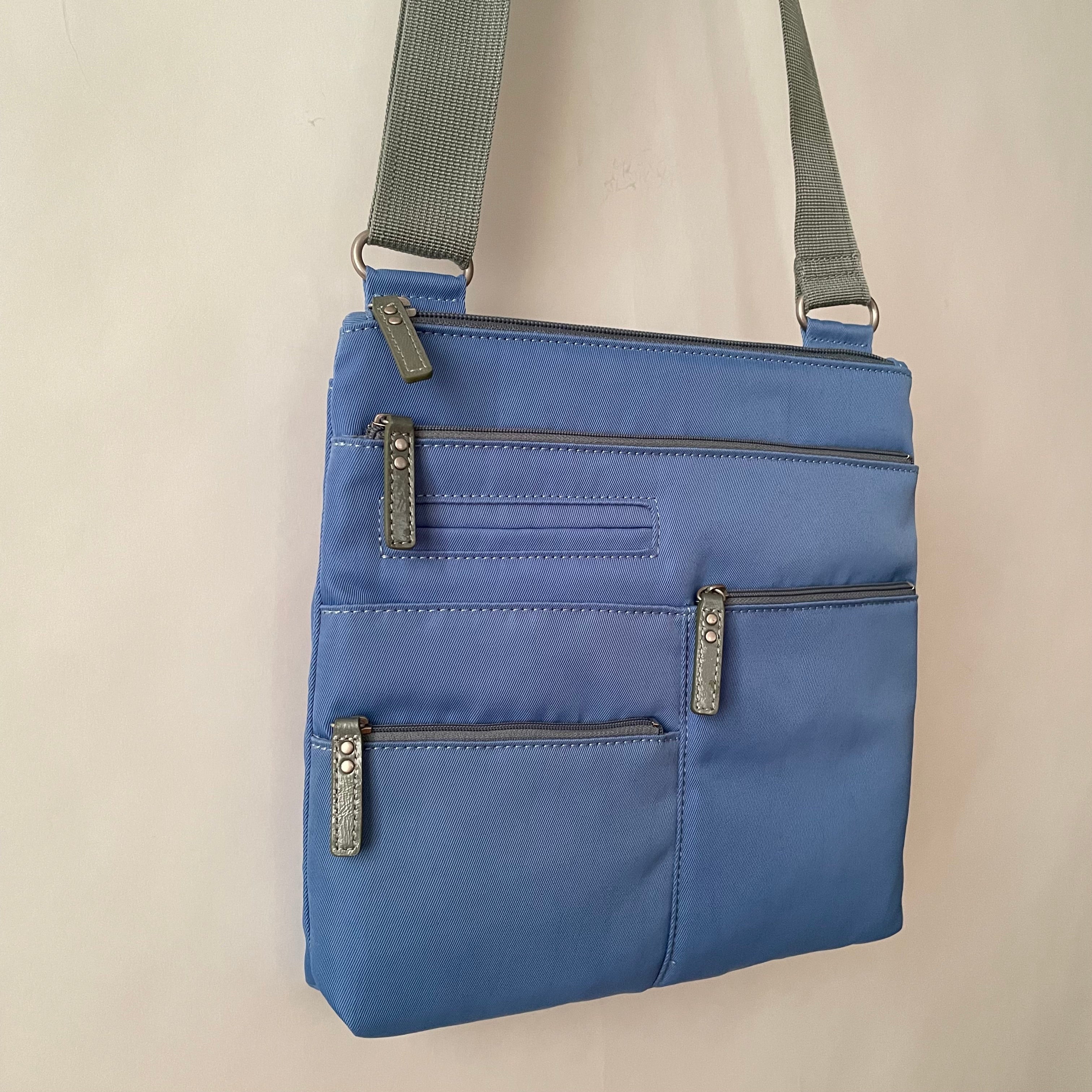 NICO - Coastal Blue x Sage | Multi-Pocket Shoulder Bag | Small
