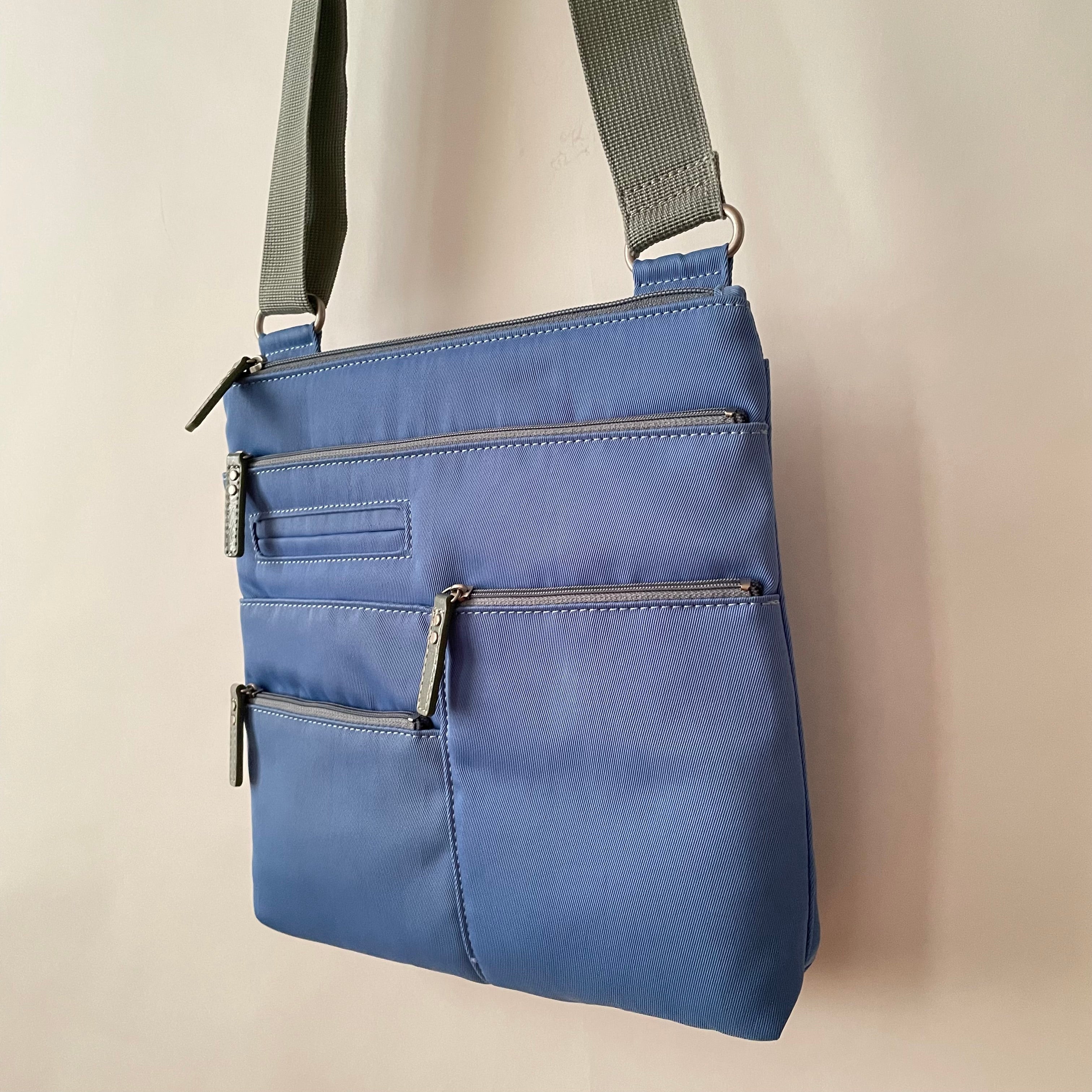 NICO - Coastal Blue x Sage | Multi-Pocket Shoulder Bag | Small