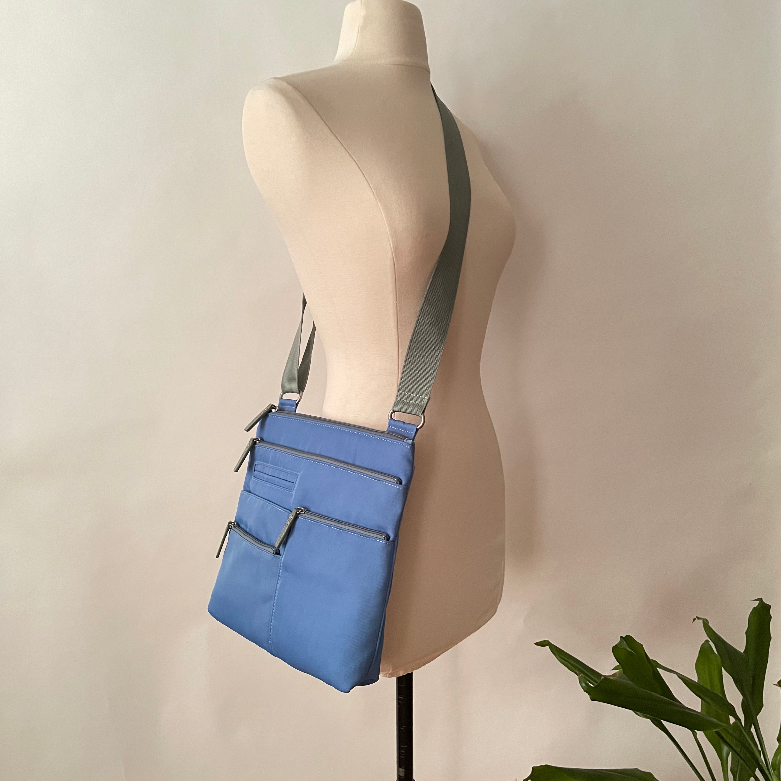 NICO - Coastal Blue x Sage | Multi-Pocket Shoulder Bag | Small