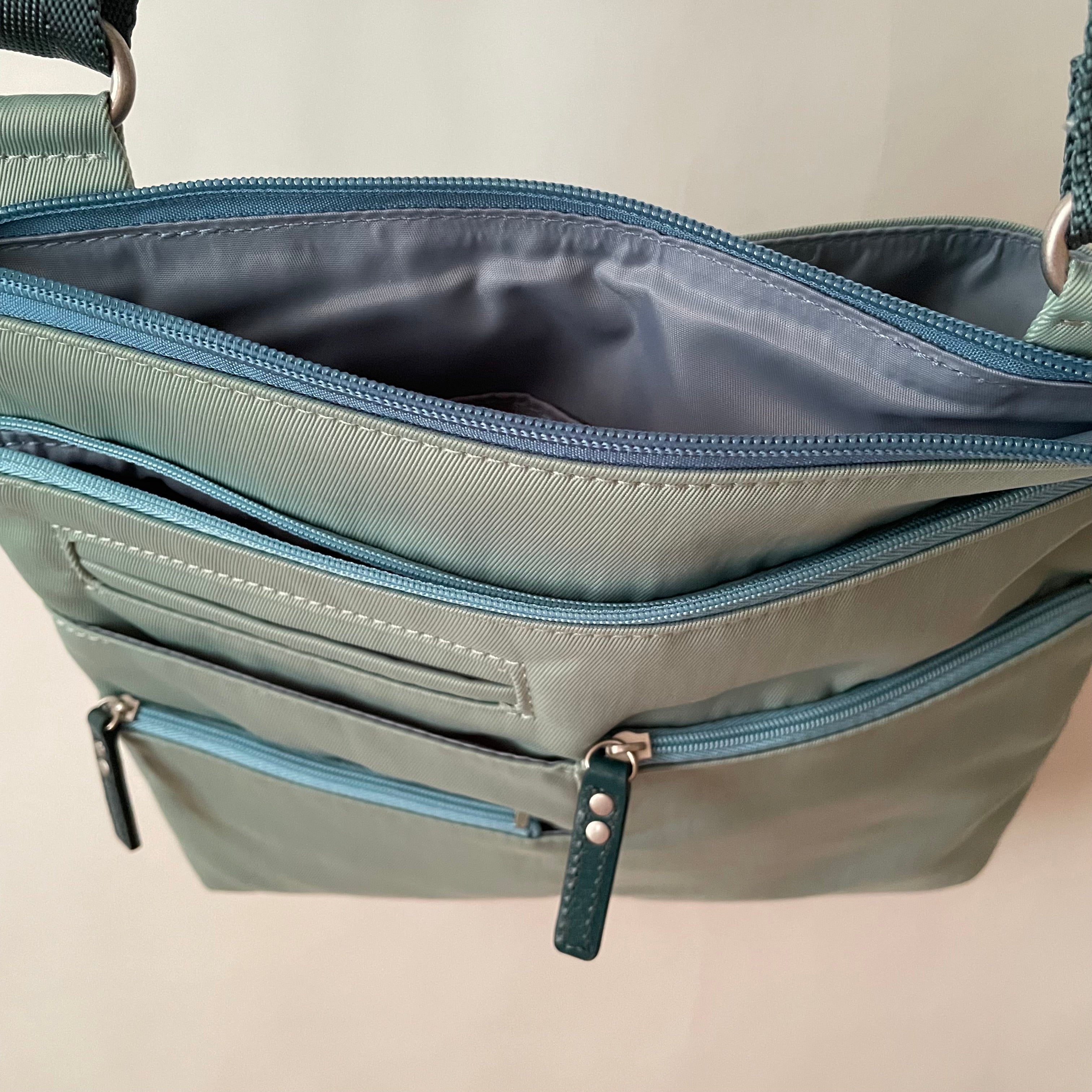 NICO - Light Seafoam x Azure | Multi-Pocket Shoulder Bag | Small