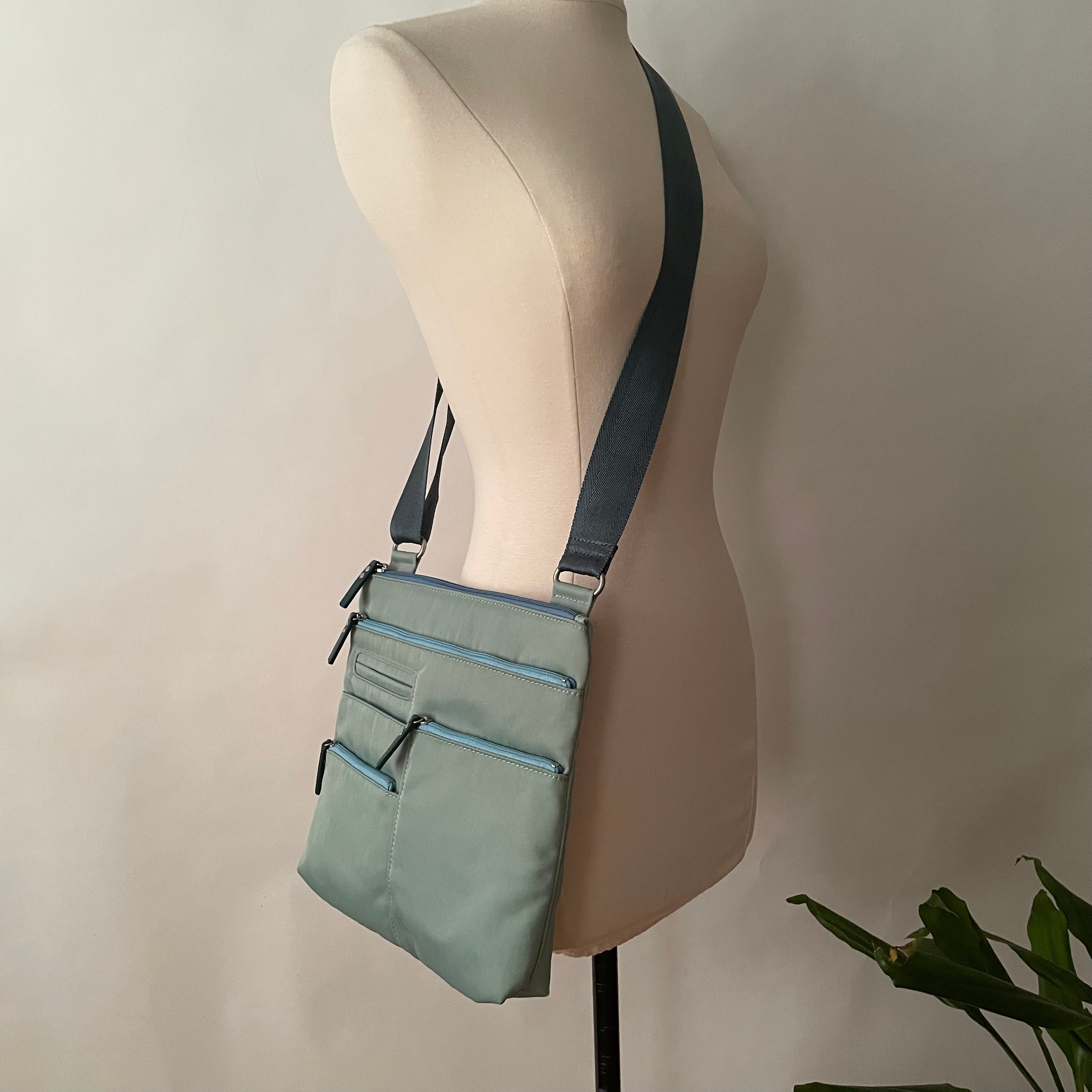 NICO - Light Seafoam x Azure | Multi-Pocket Shoulder Bag | Small