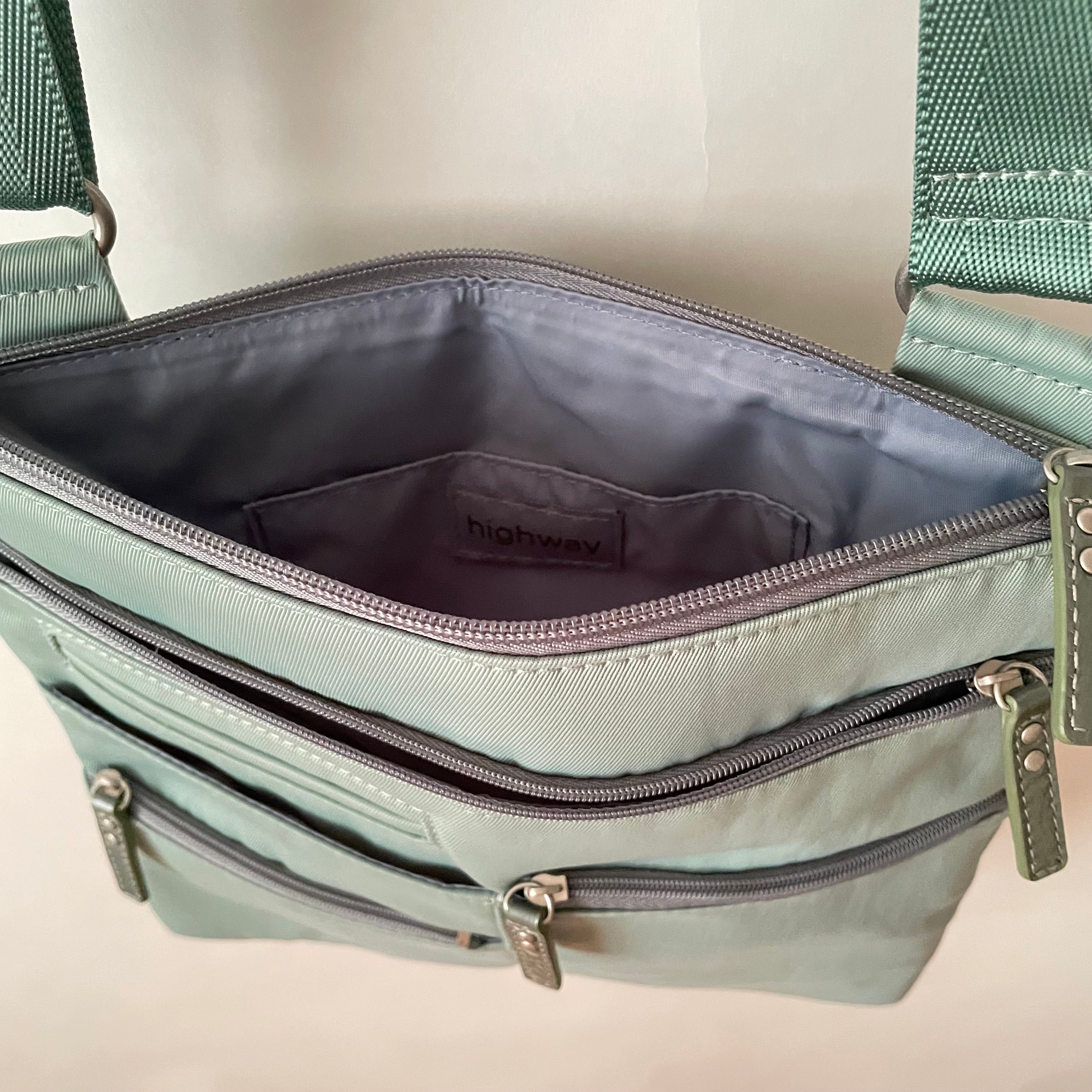 NICO - Light Seafoam x Grey | Multi-Pocket Shoulder Bag | Small