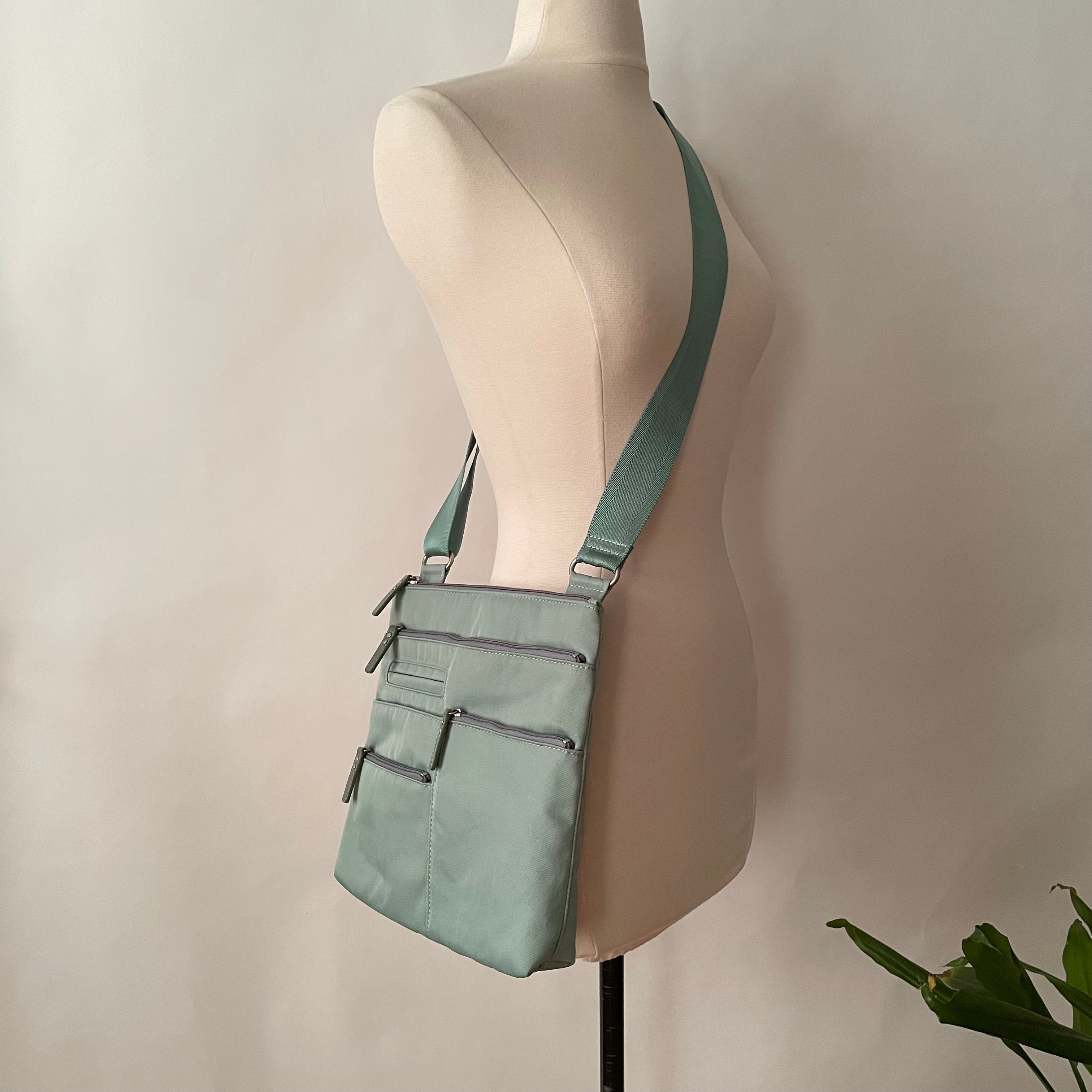 NICO - Light Seafoam x Grey | Multi-Pocket Shoulder Bag | Small