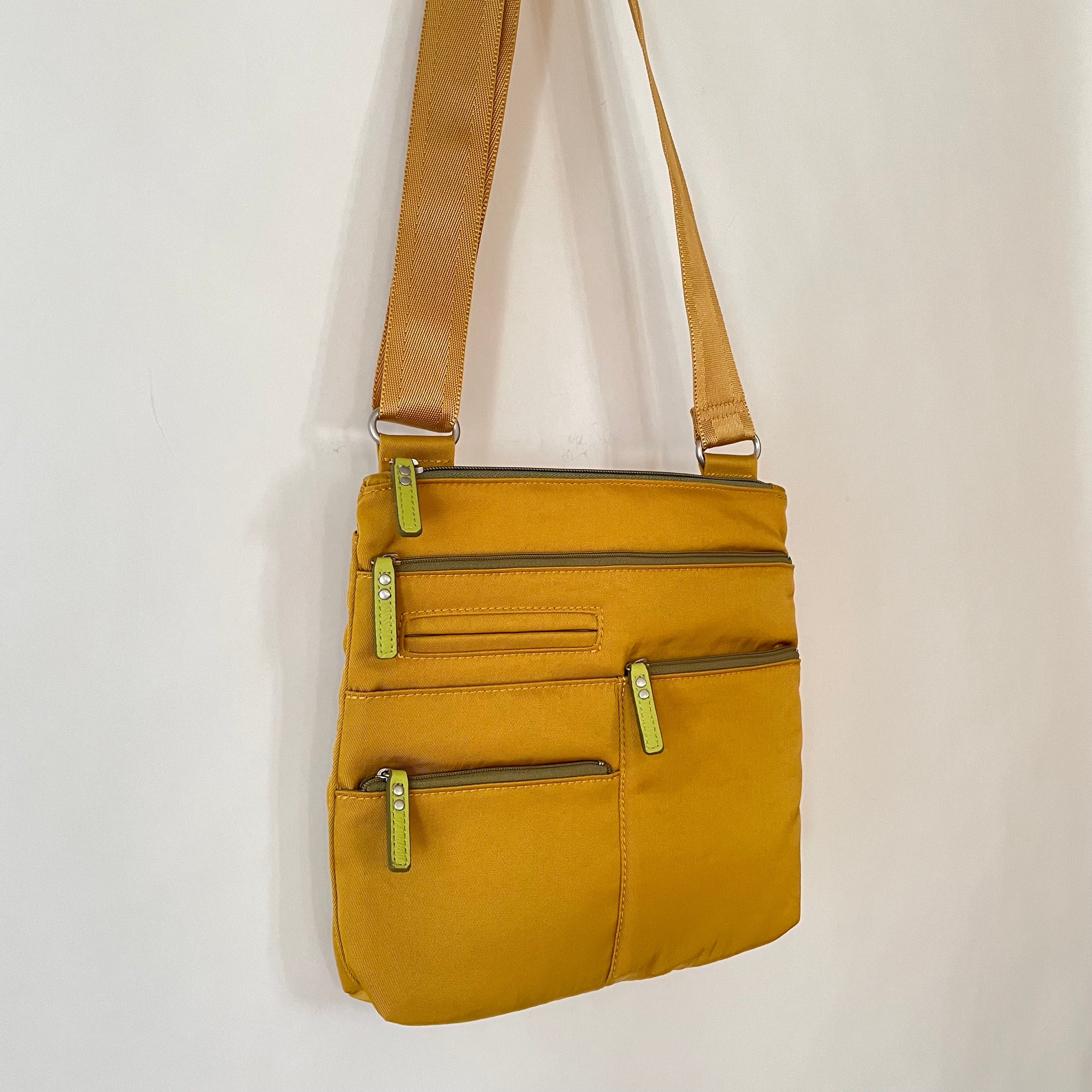 NICO - Canary x Olive | Multi-Pocket Shoulder Bag | Small