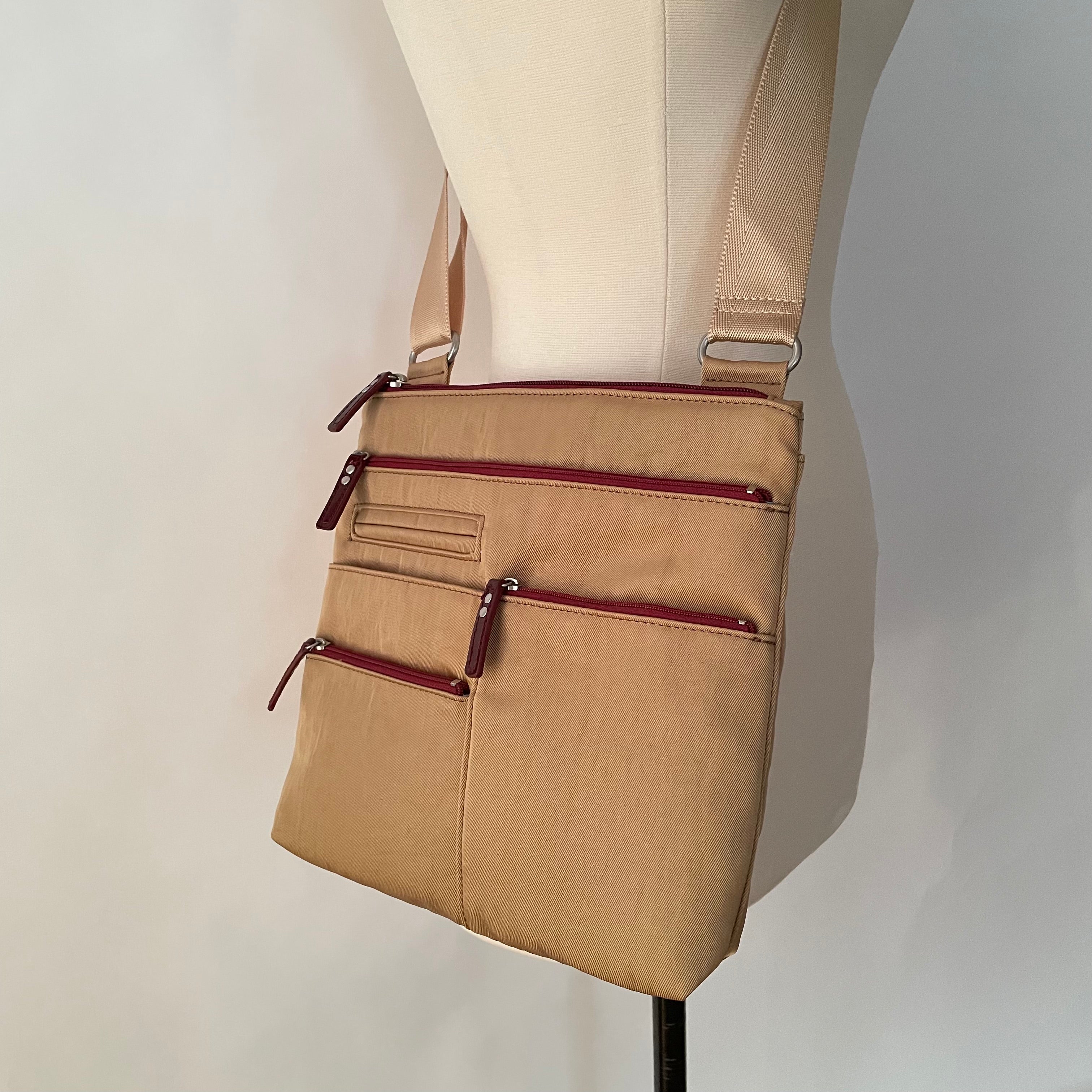 NICO - Rattan x Red | Multi-Pocket Shoulder Bag | Small