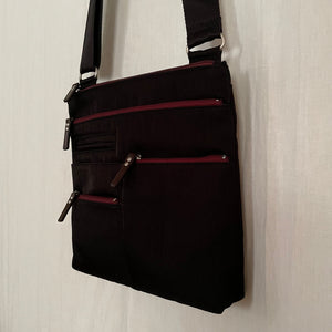 NICO - Black x Maroon | Multi-Pocket Shoulder Bag | Small