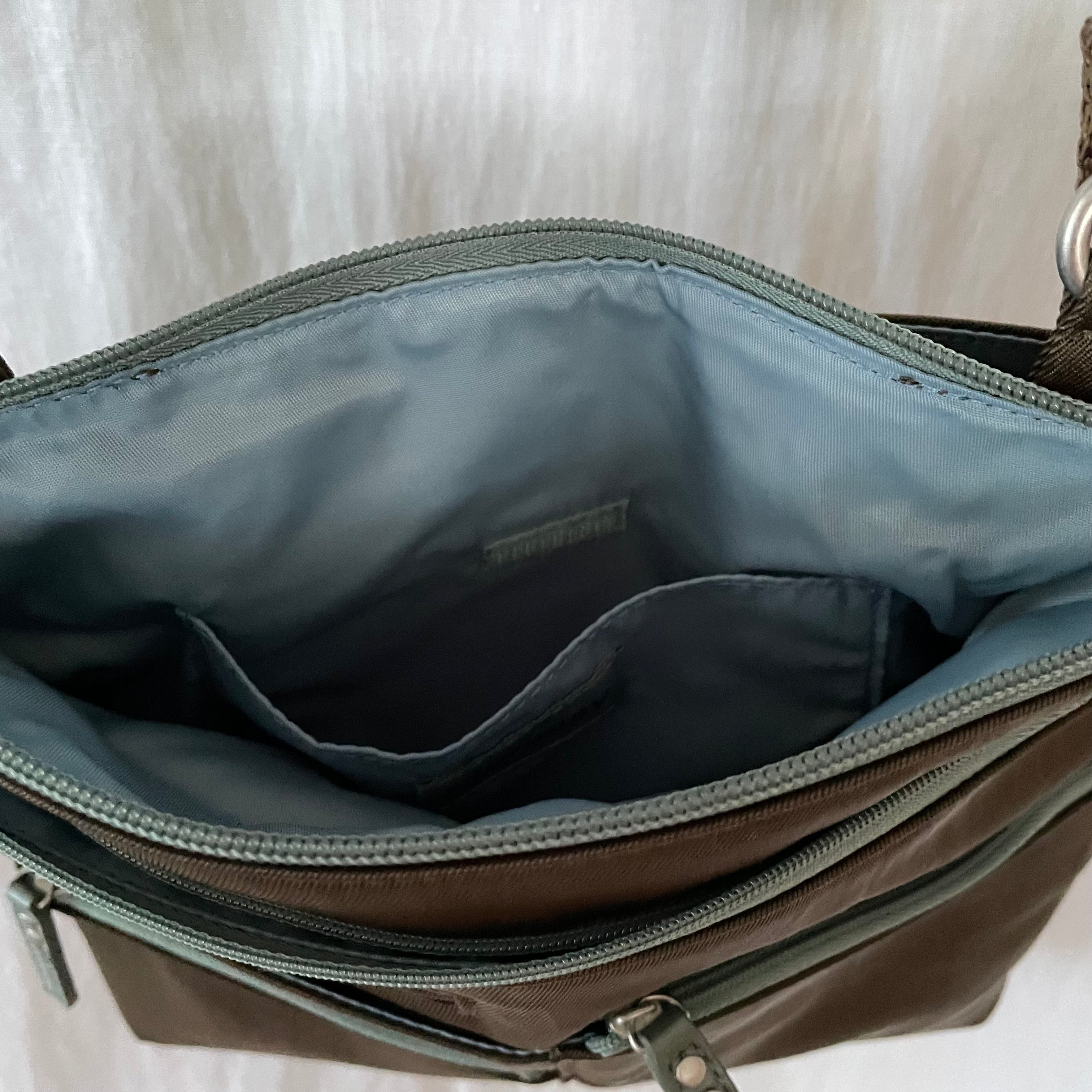 NICO - Mocha x Sage | Multi-Pocket Shoulder Bag | Small