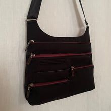 Load image into Gallery viewer, TEELA - Black x Maroon | Multi-Pocket Shoulder Bag | Medium