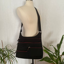 Load image into Gallery viewer, TEELA - Black x Maroon | Multi-Pocket Shoulder Bag | Medium