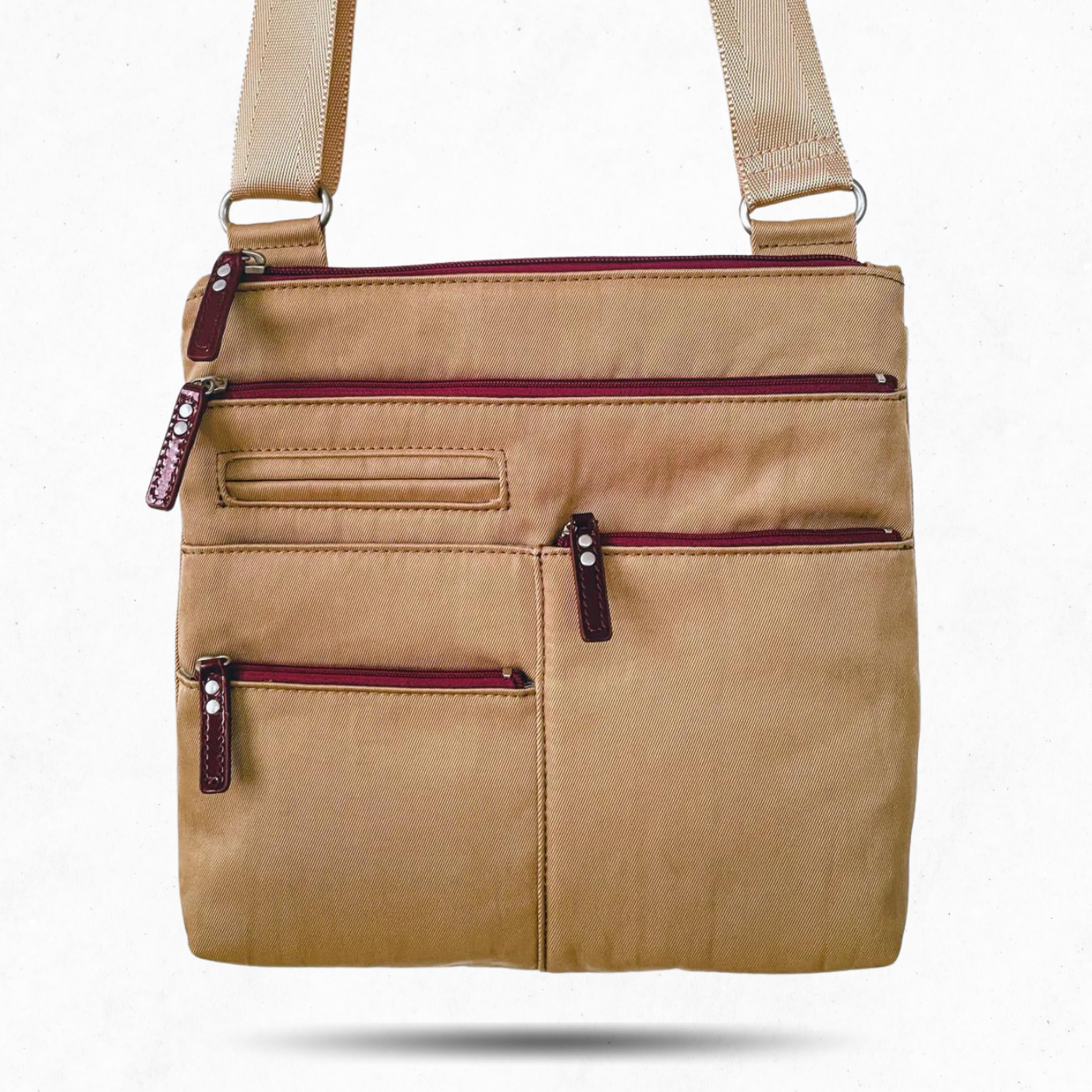 NICO - Rattan x Red | Multi-Pocket Shoulder Bag | Small