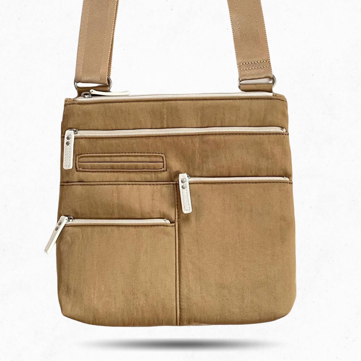 NICO - Rattan x White | Multi-Pocket Shoulder Bag | Small