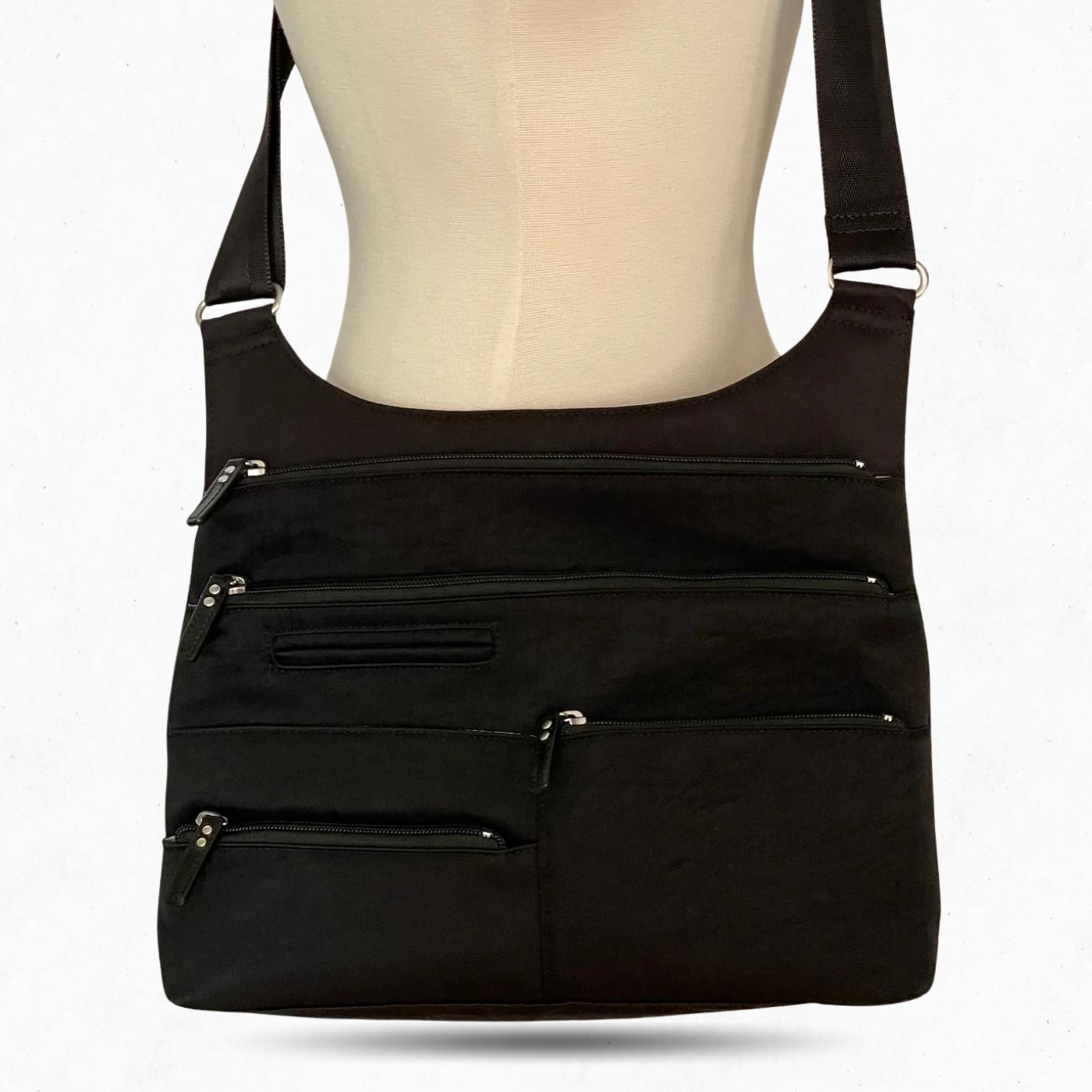 TEELA - Black | Multi-Pocket Shoulder Bag | Medium