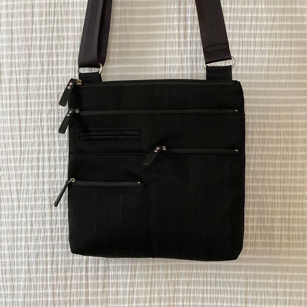 NICO - Black | Multi-Pocket Shoulder Bag | Small