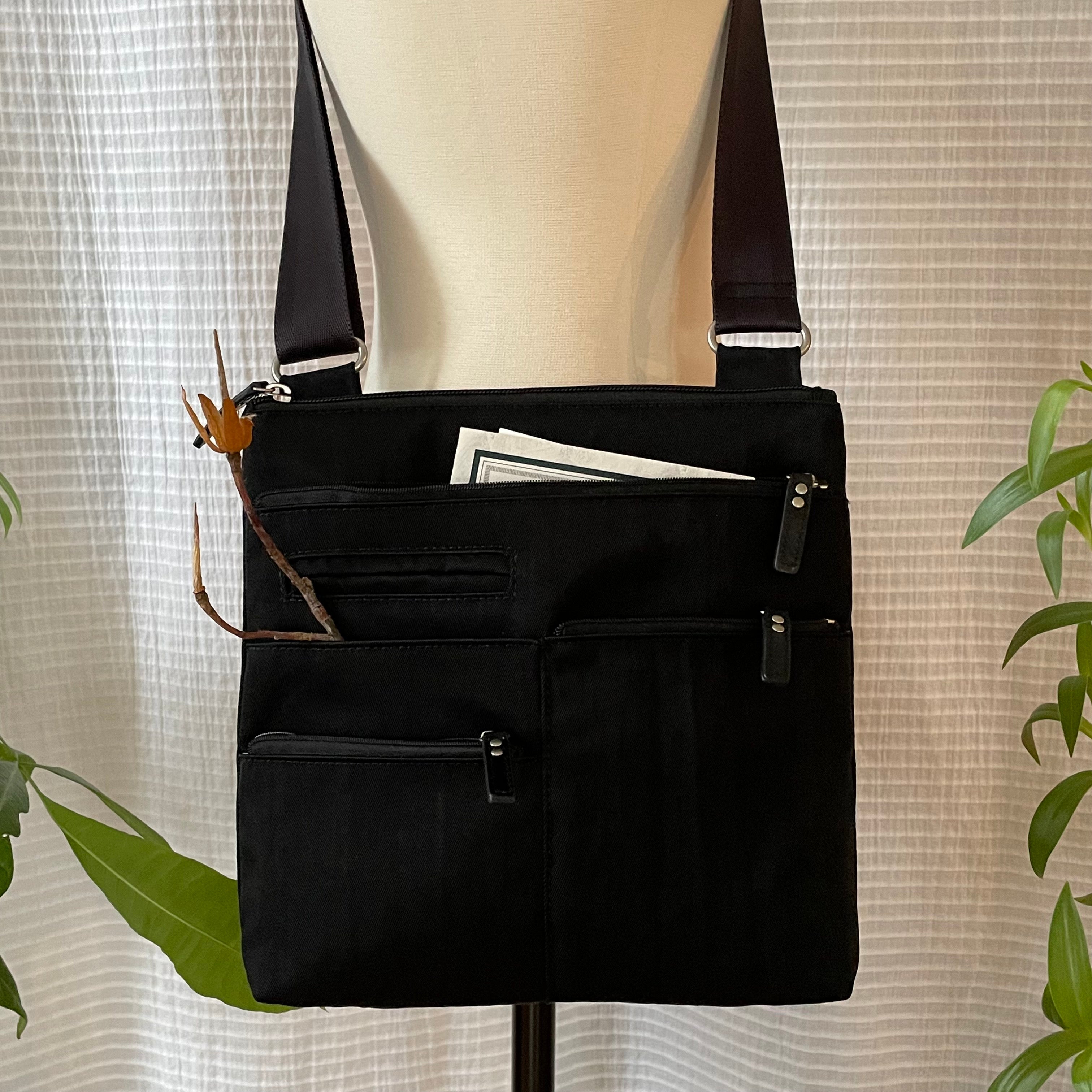 NICO - Black | Multi-Pocket Shoulder Bag | Small