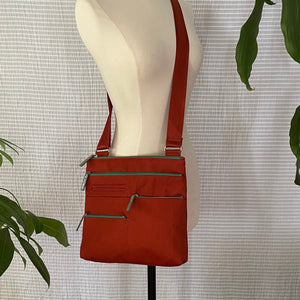 NICO - Terracotta x Jade | Multi-Pocket Shoulder Bag | Small