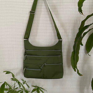 TEELA - Pine/Sage | Multi-Pocket Shoulder Bag | Medium