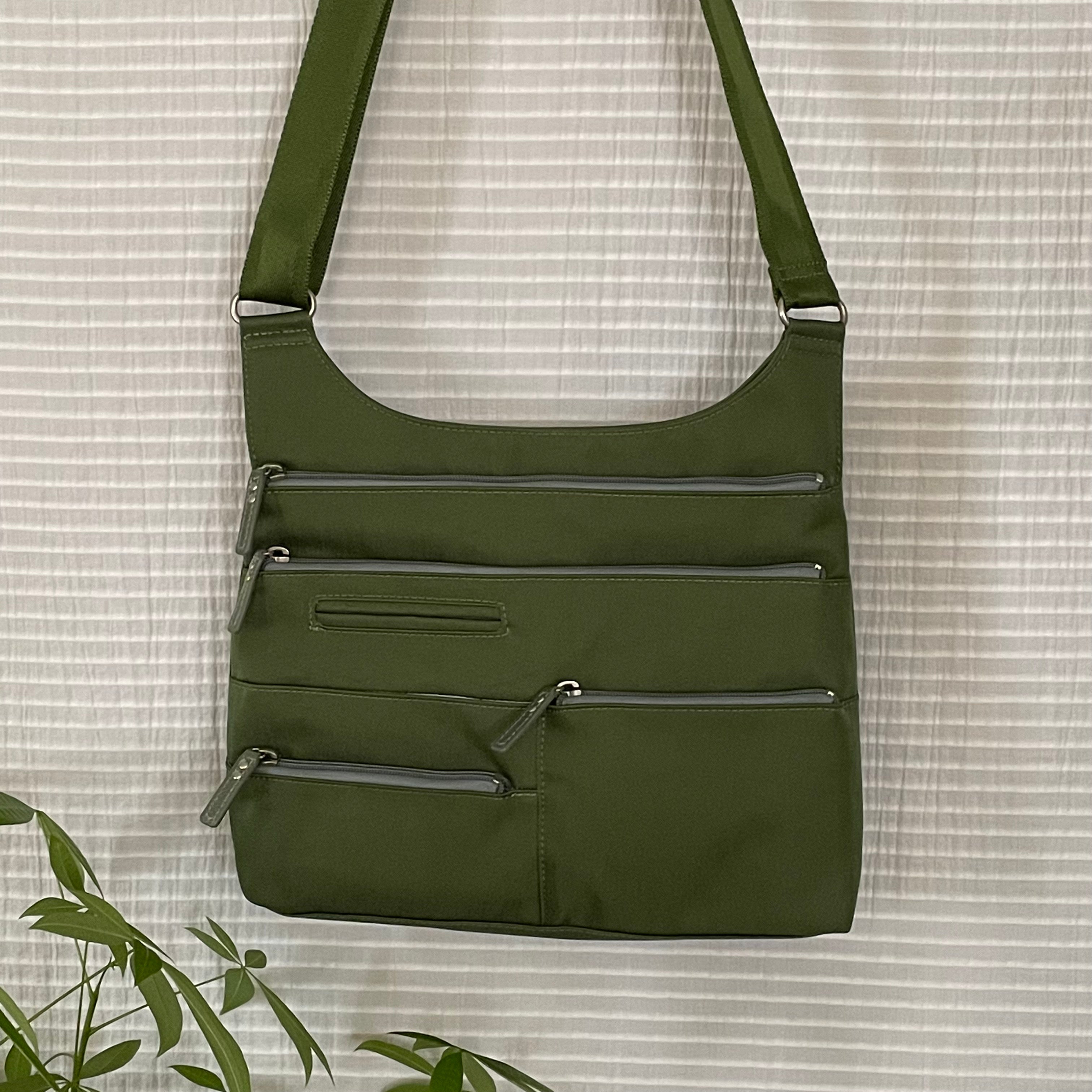TEELA - Pine/Sage | Multi-Pocket Shoulder Bag | Medium