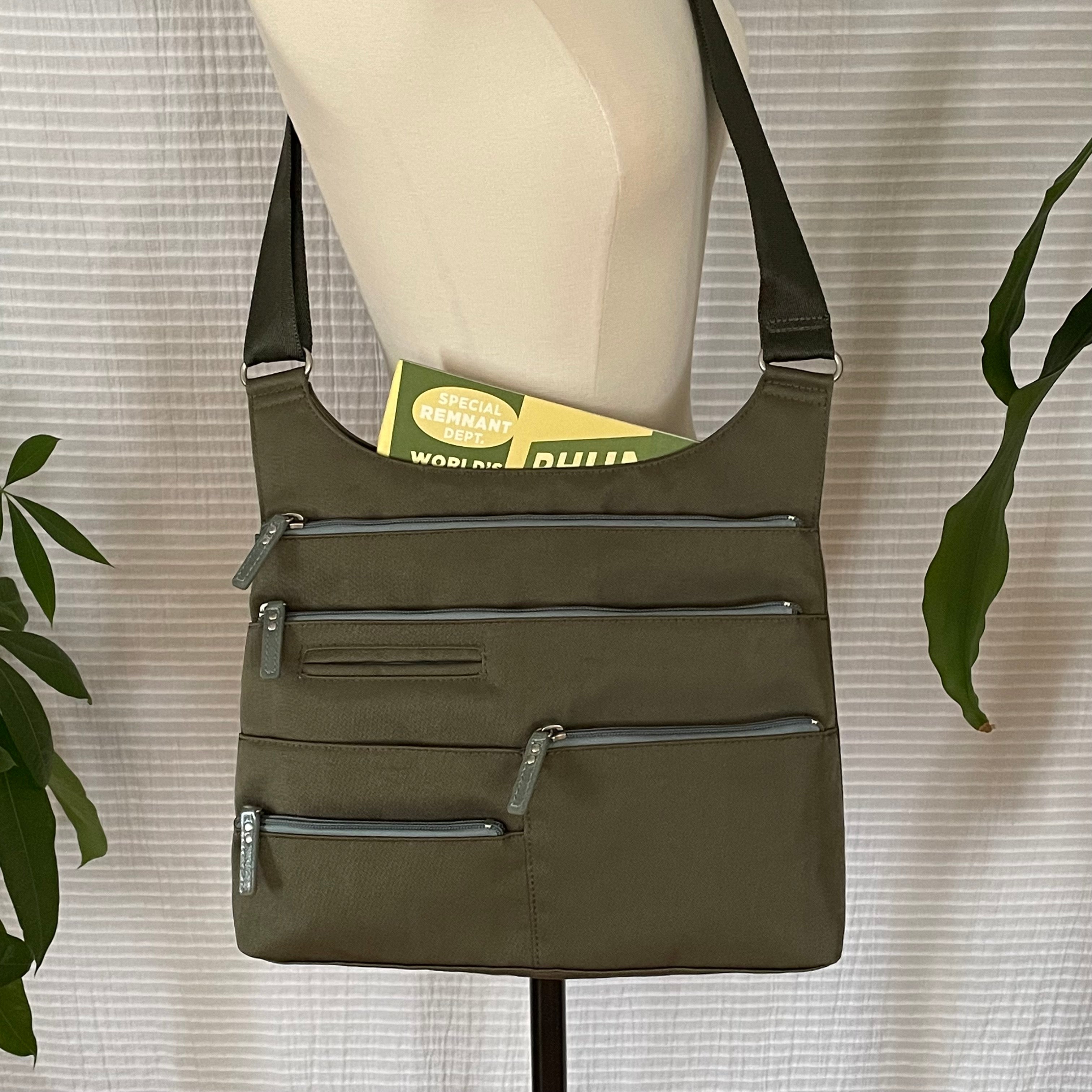 TEELA - Willow/Sage | Multi-Pocket Shoulder Bag | Medium