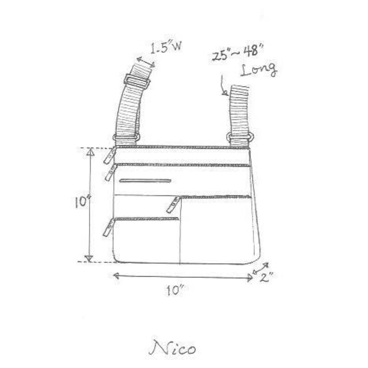 NICO - Fern Green x Grey | Multi-Pocket Shoulder Bag | Small | SS2023