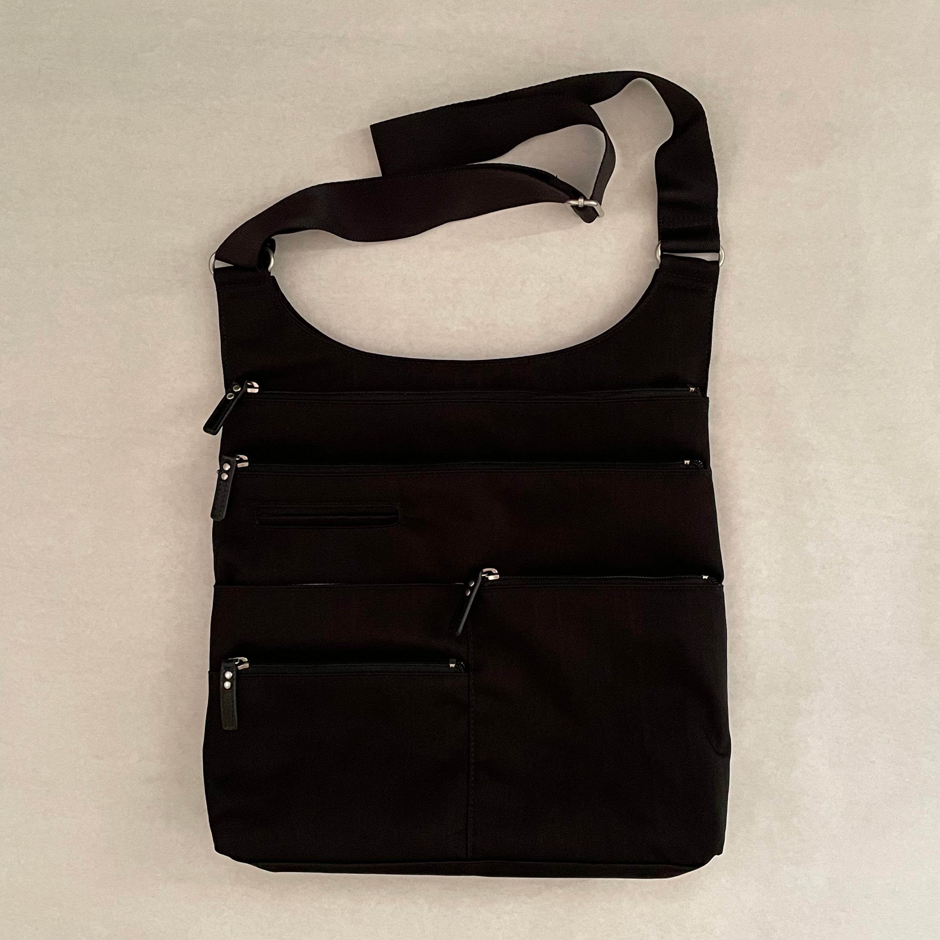 LUCY - Black | Multi-Pocket Shoulder Bag | Large