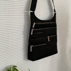 LUCY - Black x Grey | Multi-Pocket Shoulder Bag | Large | SS2023
