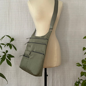 LUCY - Fern Green x Grey | Multi-Pocket Shoulder Bag | Large | SS2023