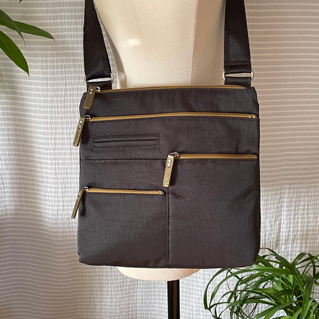 NICO - Rock Grey/Ochre | Multi-Pocket Shoulder Bag | Small