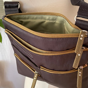 NICO - Rock Grey/Ochre | Multi-Pocket Shoulder Bag | Small