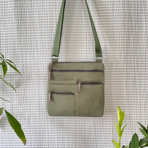 NICO - Fern Green x Grey | Multi-Pocket Shoulder Bag | Small | SS2023