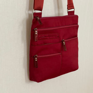 NICO - Dark Red x Rose | Multi-Pocket Shoulder Bag | Small