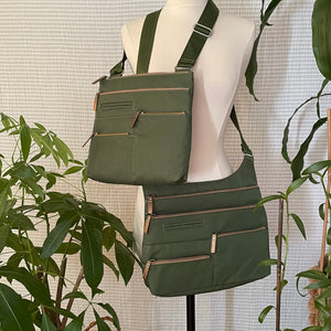 NICO - Pine/Ochre | Multi-Pocket Shoulder Bag | Small