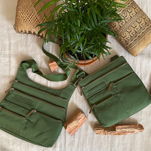 TEELA - Pine/Ochre | Multi-Pocket Shoulder Bag | Medium