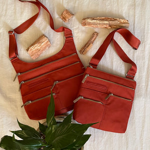 NICO - Terracotta x Ochre | Multi-Pocket Shoulder Bag | Small