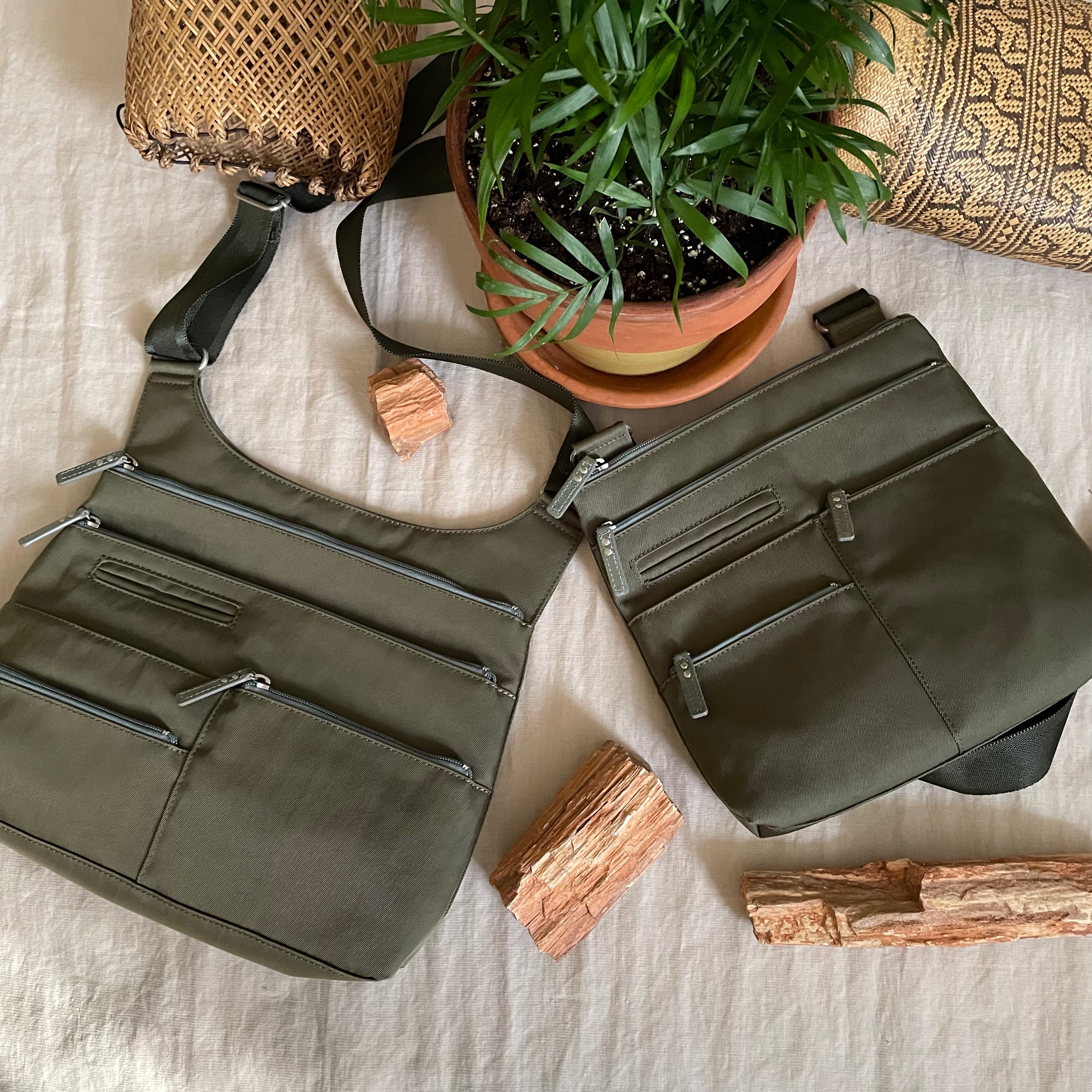 TEELA - Willow/Sage | Multi-Pocket Shoulder Bag | Medium