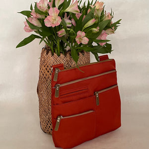 NICO - Terracotta x Ochre | Multi-Pocket Shoulder Bag | Small